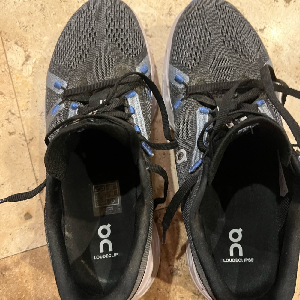 On Running Women s ' Black and Gray and Blue Shoes Eclipse